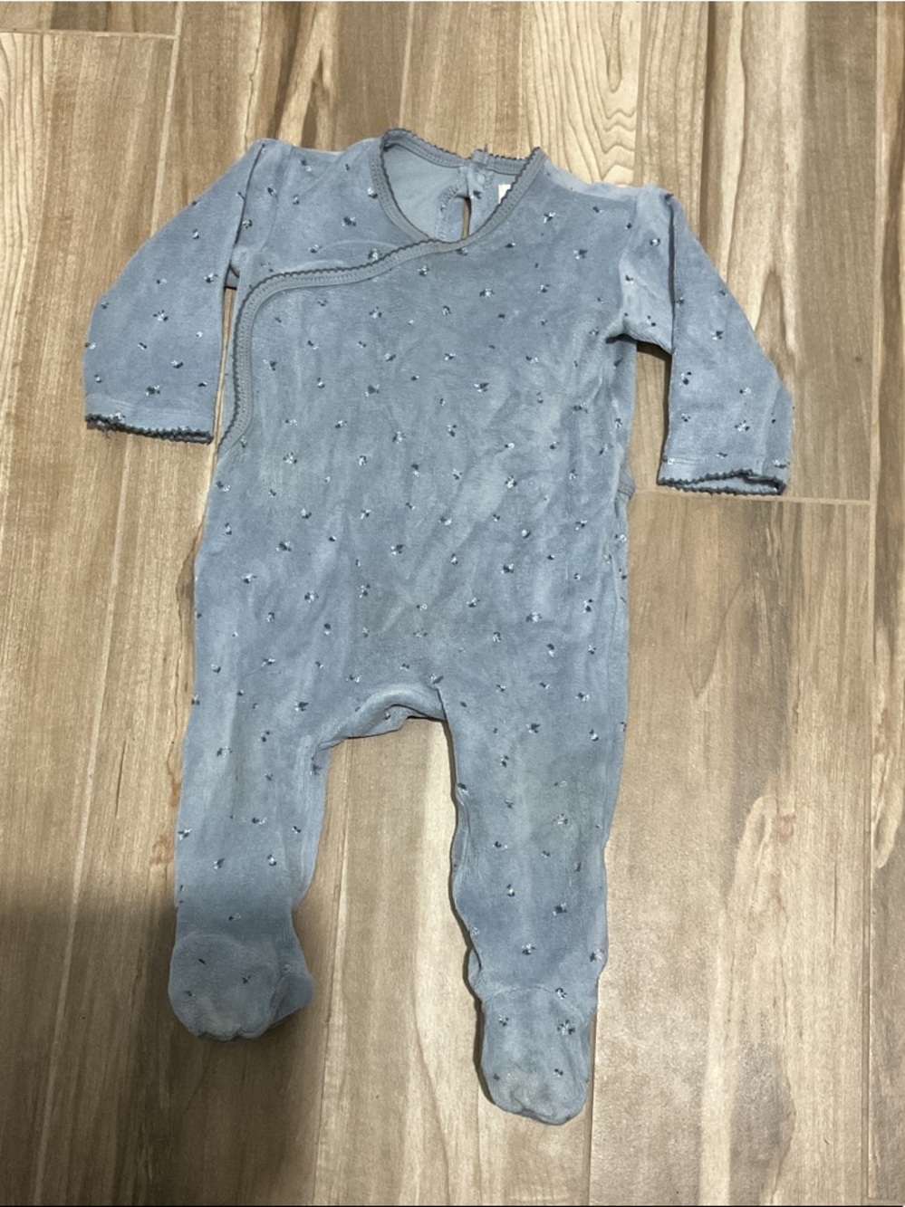 Elys & co Baby boy blue floral print footie
